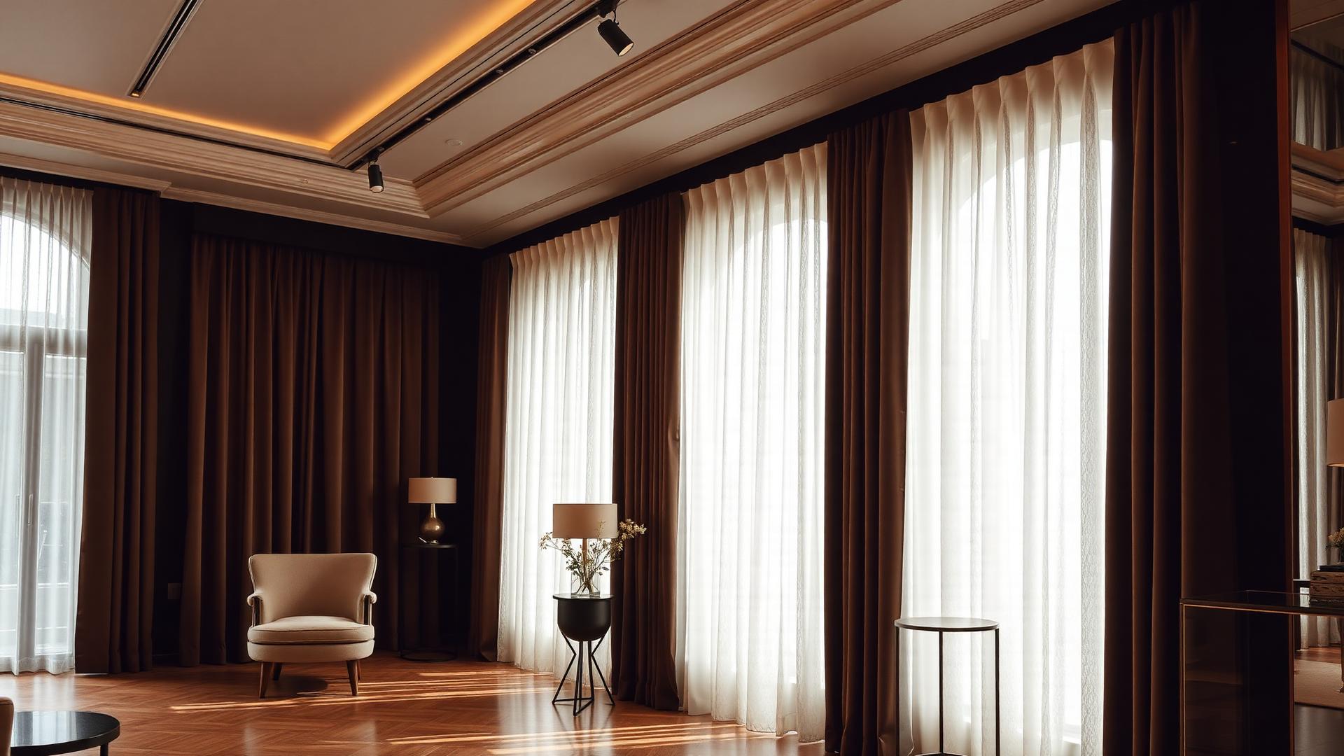 Suite com cortinados duplos